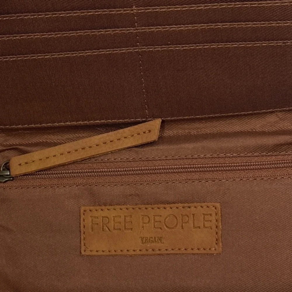 Free People Distressed Vegan Leather Continental Wallet Wristlet NWT MSRP $58